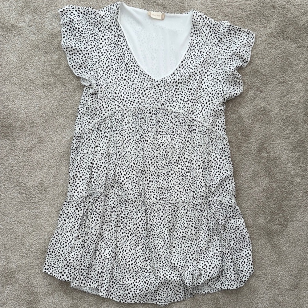 Altar'd State Black and White Babydoll tiered Dress